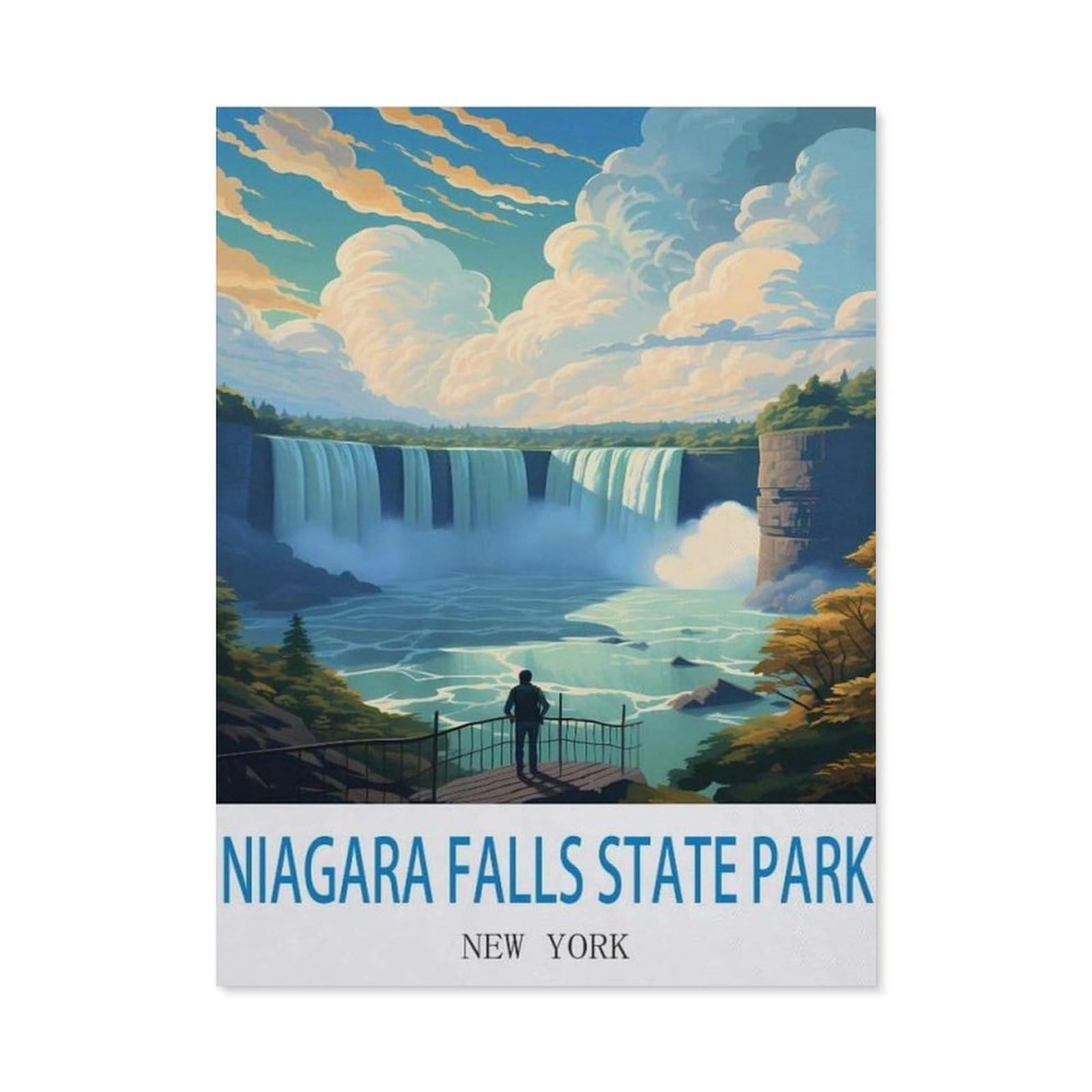 BEAYODKP DIY Diamond Painting，Niagara Falls State Park New York，Cross Stitch Full Drill 5D Embroidery Mosaic Wall Decor Art（40 x 50 cm/15.74 x 19.68 inches）-CL29
