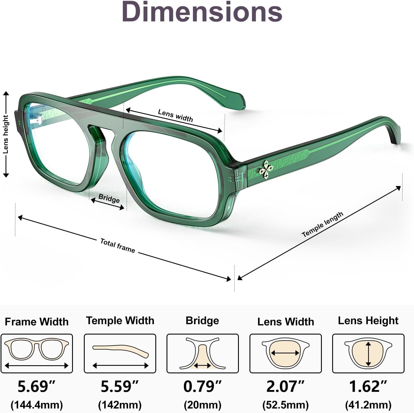 VISOONE Aviator Computer TR90 Blue Light Blocking Glasses For Women Men JANE - Image 8