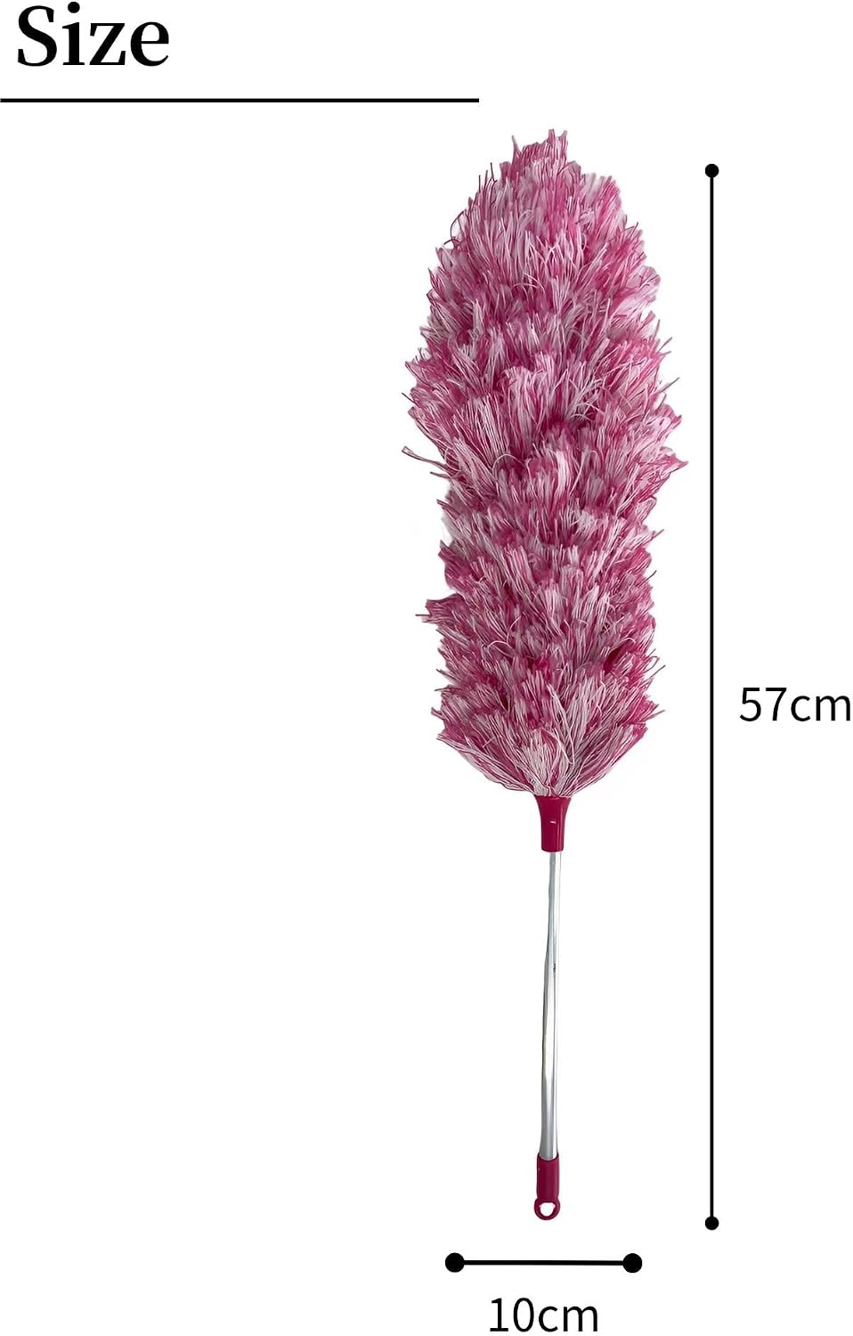 Nippon Clintec Fluffy Duster, Pink, Diameter: 9.8 inches (25 cm), Total Length: 22.4 inches (57 cm), Static Electricity Removal, for Offices, Home, Dust Removal, Washable