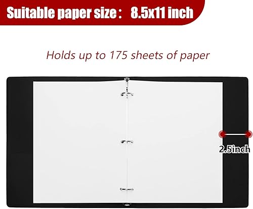 Miniatura 2 de Vienrose Carpeta de 3 anillos redondos de 1 pulgada con cubierta de lino con capacidad para papel de 8.5 x 11 pulgadas para la escuela, la oficina y