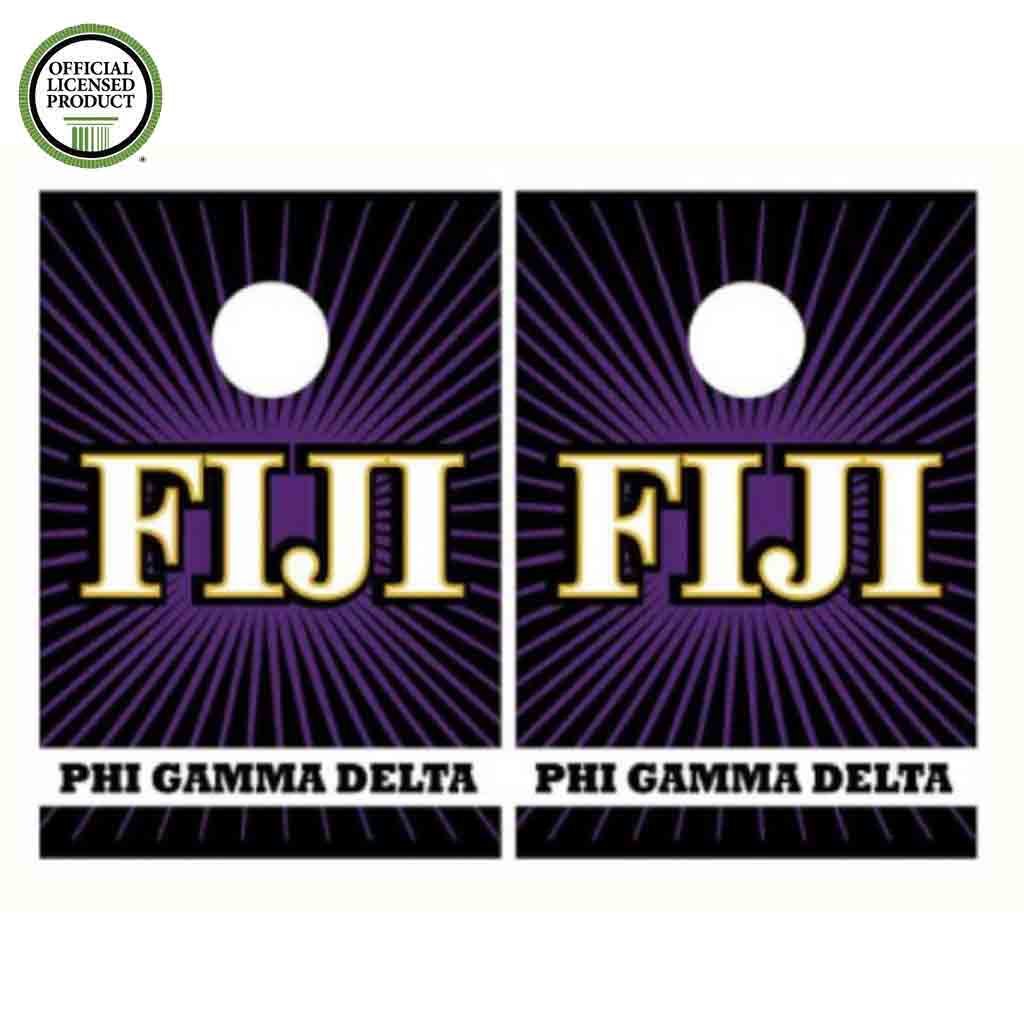 VictoryStore Cornhole Games - Phi Gamma Delta Cornhole Bag Toss Game - Starburst - 8 Bags Included