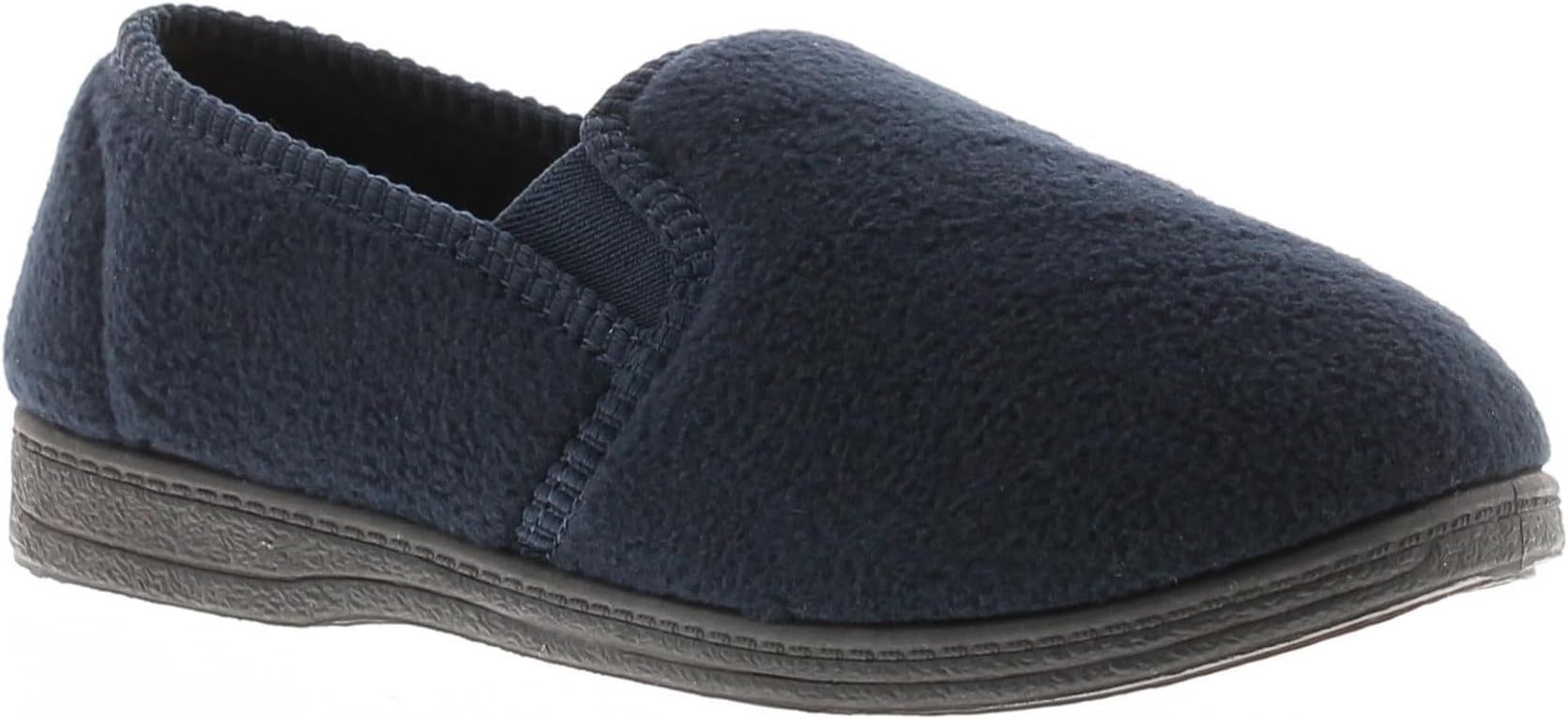 Knights Boys Fleece Slippers. Navy Kids Warm Slip-On Slippers with Anti-Slip PVC Durable Sole for Boys Girls