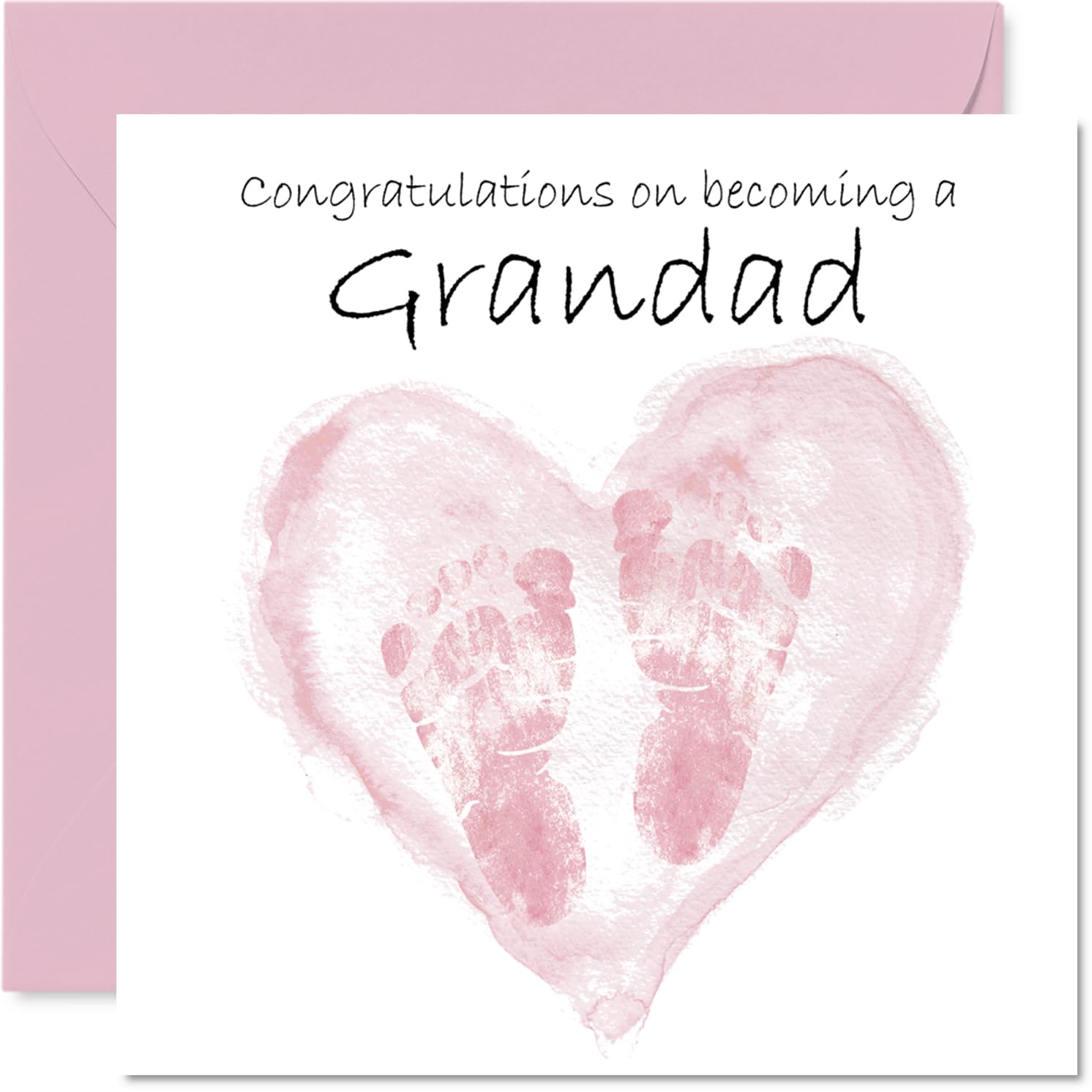New Baby Girl Card for Grandad - Congrats Becoming - Well Done Congratulations Card for New Grandad, 145mm Welcome To The World Greeting Cards