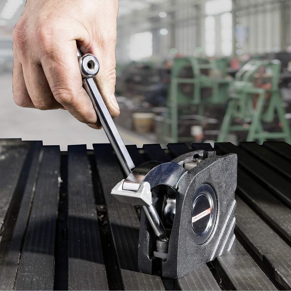 Maschinentischspanner PowerCLAMP 100 | Kompaktspanner | Spannelement | Schnellspanner | Inklusive Klemmschuhen, Schlüssel und T-Nutenstein | CROSSFER®