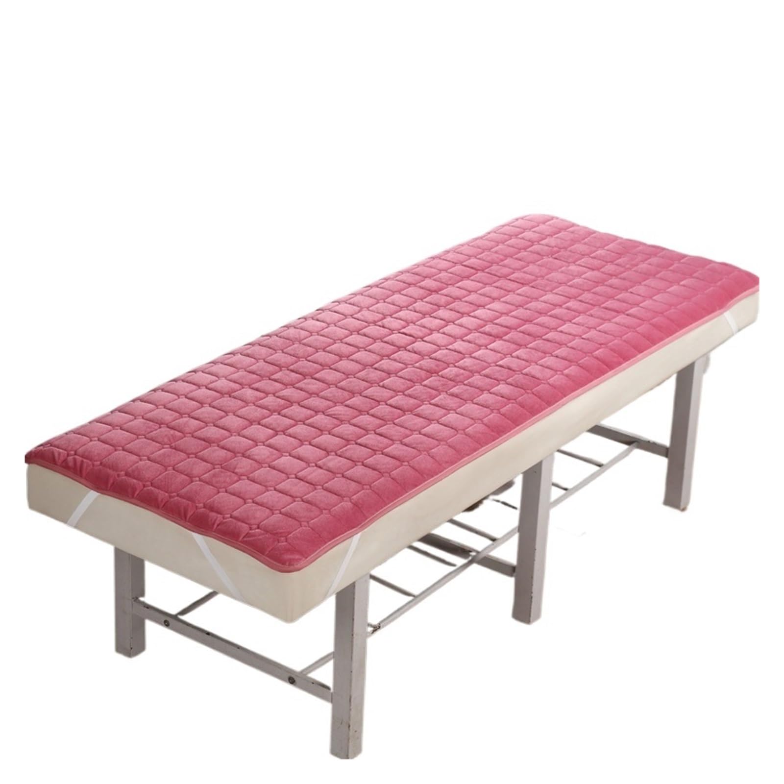 Anti-slip Thickened Bed Mattress for Beauty Salon Barber Shop Table Sheet Massage SPA Elastic Band Cover With/no Hole for Massage Tables(No hole pink,80x190cm)
