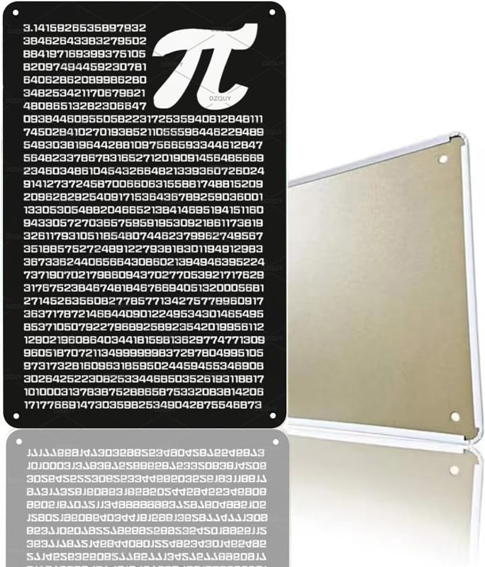Math Posters PI for Homeschool, DZQUY Math Teacher Office For Wall 3.14 Metal Tin Sign, Home Classrooms Dorms Supplies Wall Plaque 8x12 Inch