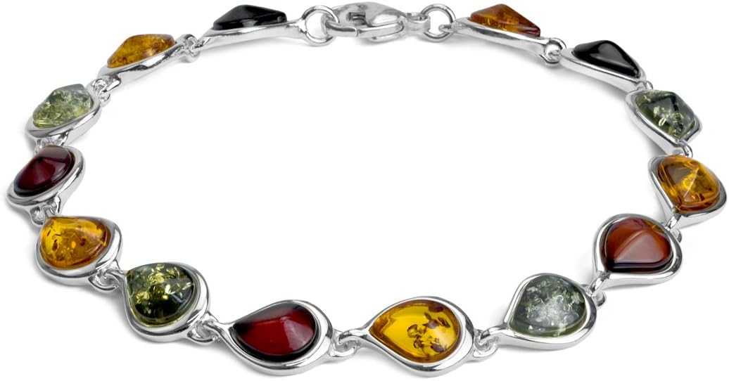 Ian and Valeri Co. Multicolor Yellow Green Cherry Amber Sterling Silver Teardrops