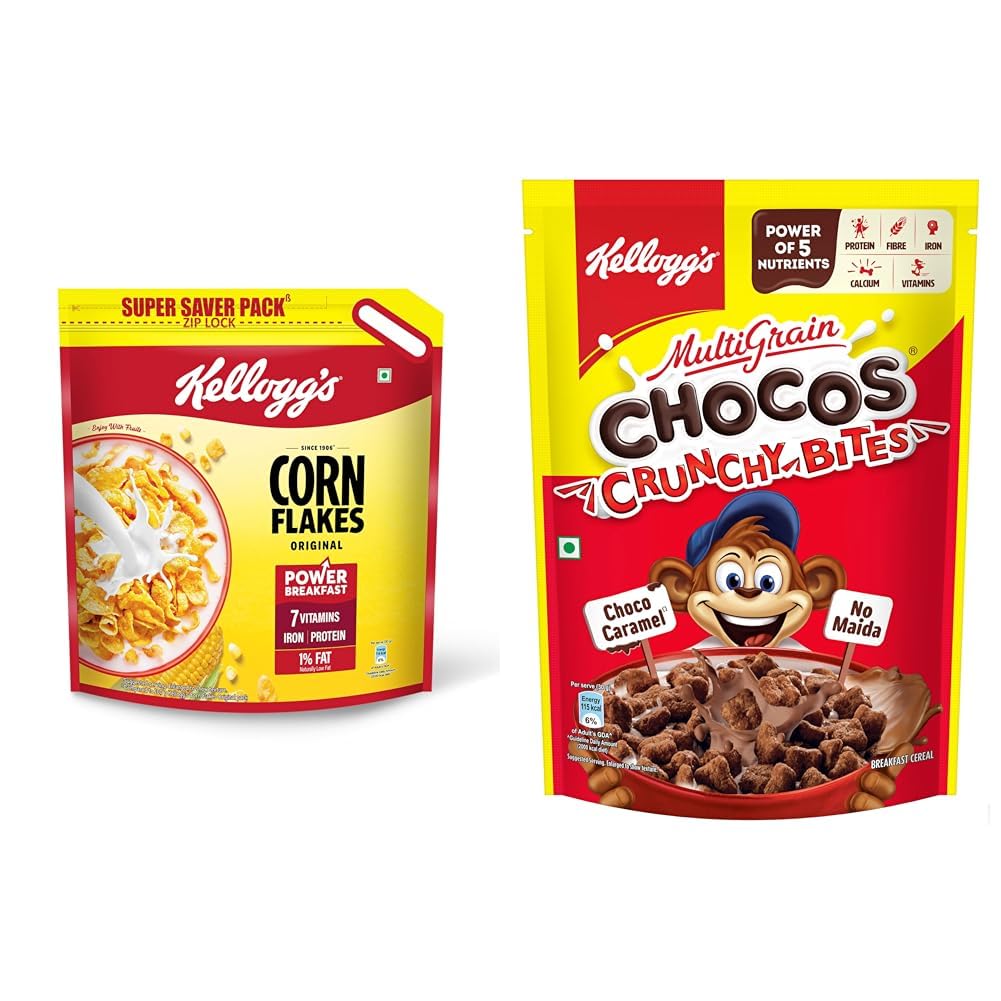 Kellogg's Corn Flakes Original 1.2kg/1.15kg | Power of 5: Energy, Protein, Iron, IMMUNO + Kellogg's Chocolatecrunchy Bites | Source Of Calcium, High In Protein, With 10 Essential-image-10