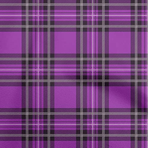 oneOone Cotton Flex Purple Fabric Tartan DIY Clothing Quilting Fabric Print Fabric By Yard 40 Inch Wide