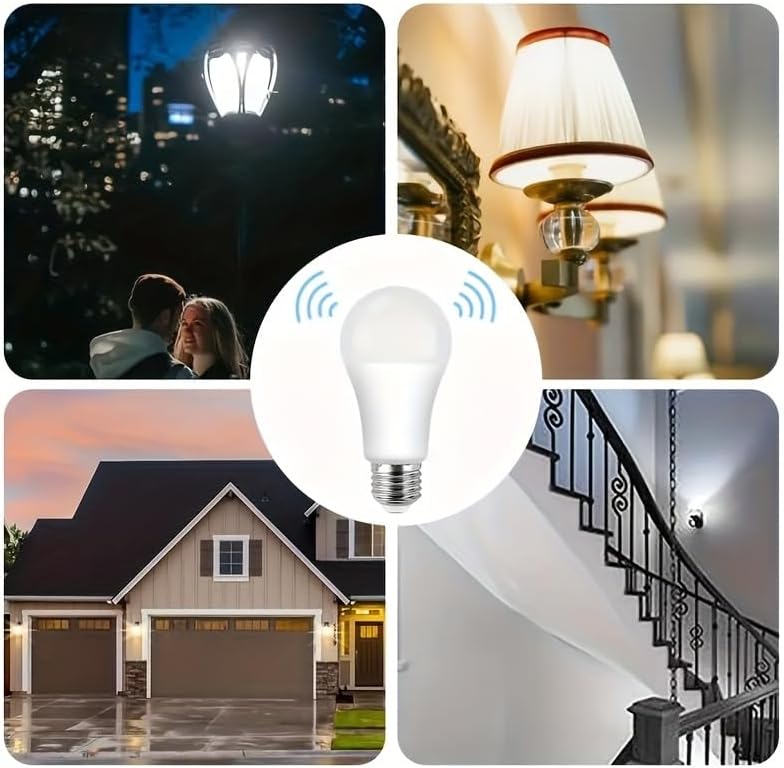 Miniatura 6 de Bombillas con sensor de movimiento de radar, A19 de 12 W (equivalente a 75 vatios), luz diurna E27 para interiores, luces con detector de movimiento