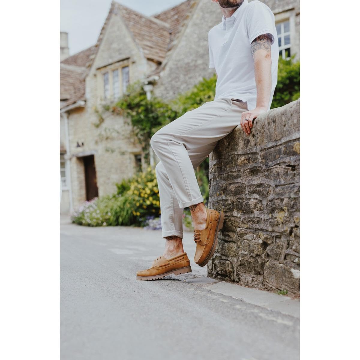 Cotswold Scarpe da barca da uomo in pelle Inglecote
