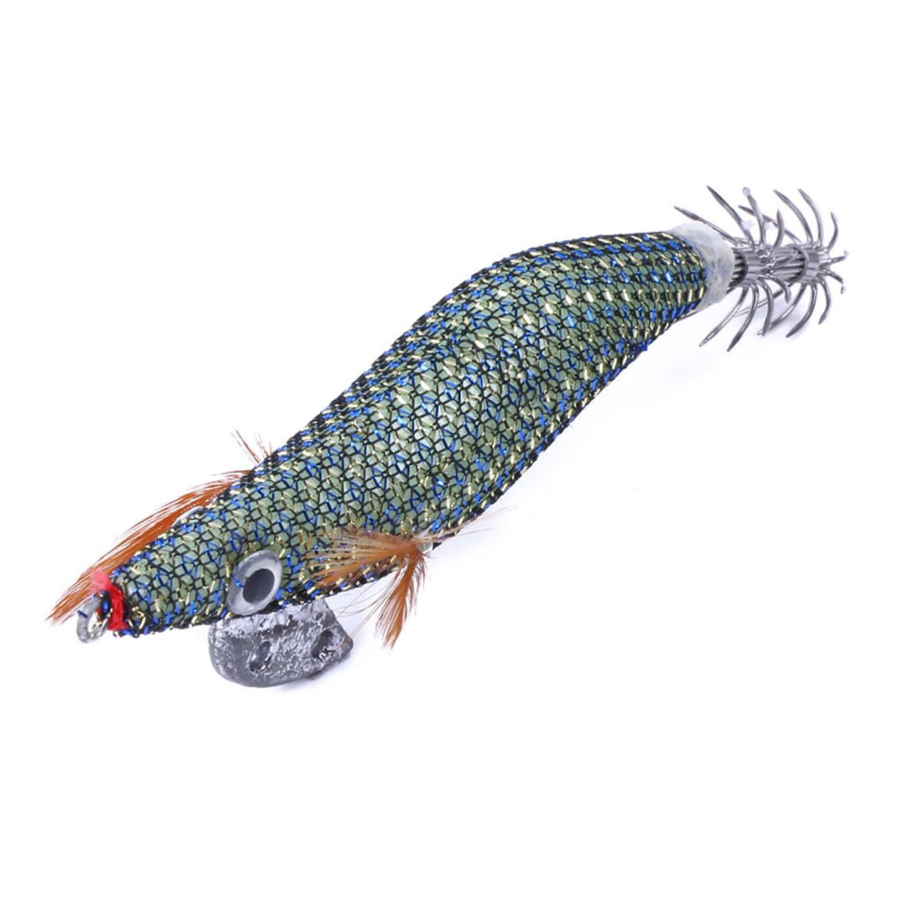 HANABASS Esca da Pesca Squid Fishing Hook Fosforescente, 10 Pezzi | Colore Verde Chiaro, Plastica, Circa 14x3x2 Cm, per Acqua Dolci e Salate