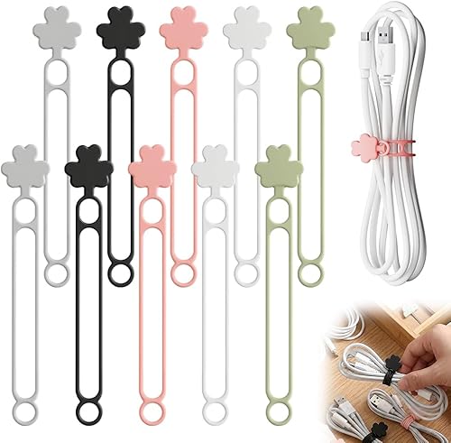 Magnetic Cable Organizer, 2026 Upgrade Silicone Cable Ties Reusable Cable Management Organizers, Under Desk Cable Management, for Home Office Desk