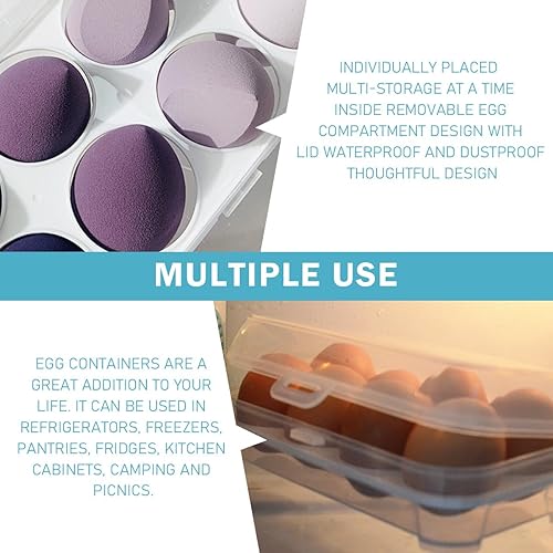 Miniatura 7 de Caja de almacenamiento de huevos de belleza con 8 ranuras para recoger huevos de belleza, contenedor de almacenamiento de huevos, portador de huevos