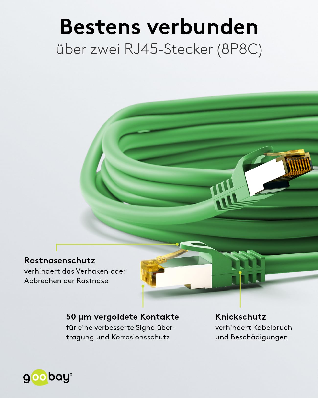 goobay 66104 CAT7 Network Cable Set of 10/Patch Cable Shielded S/FTP/CU Ethernet Cable, PiMF - Image 3
