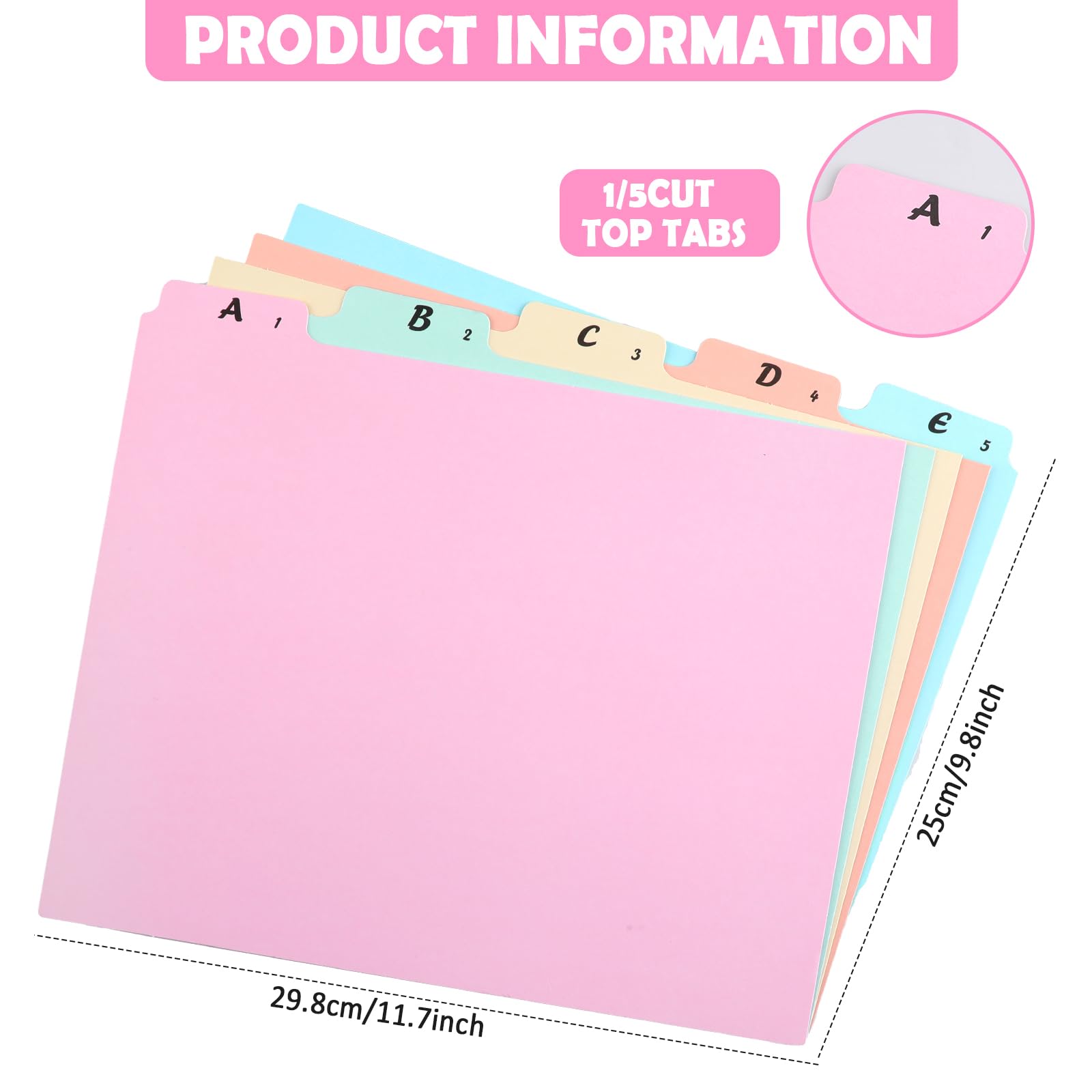 Amazon.com : 1 Set 25 Alphabet File Dividers A-Z Top Tab File