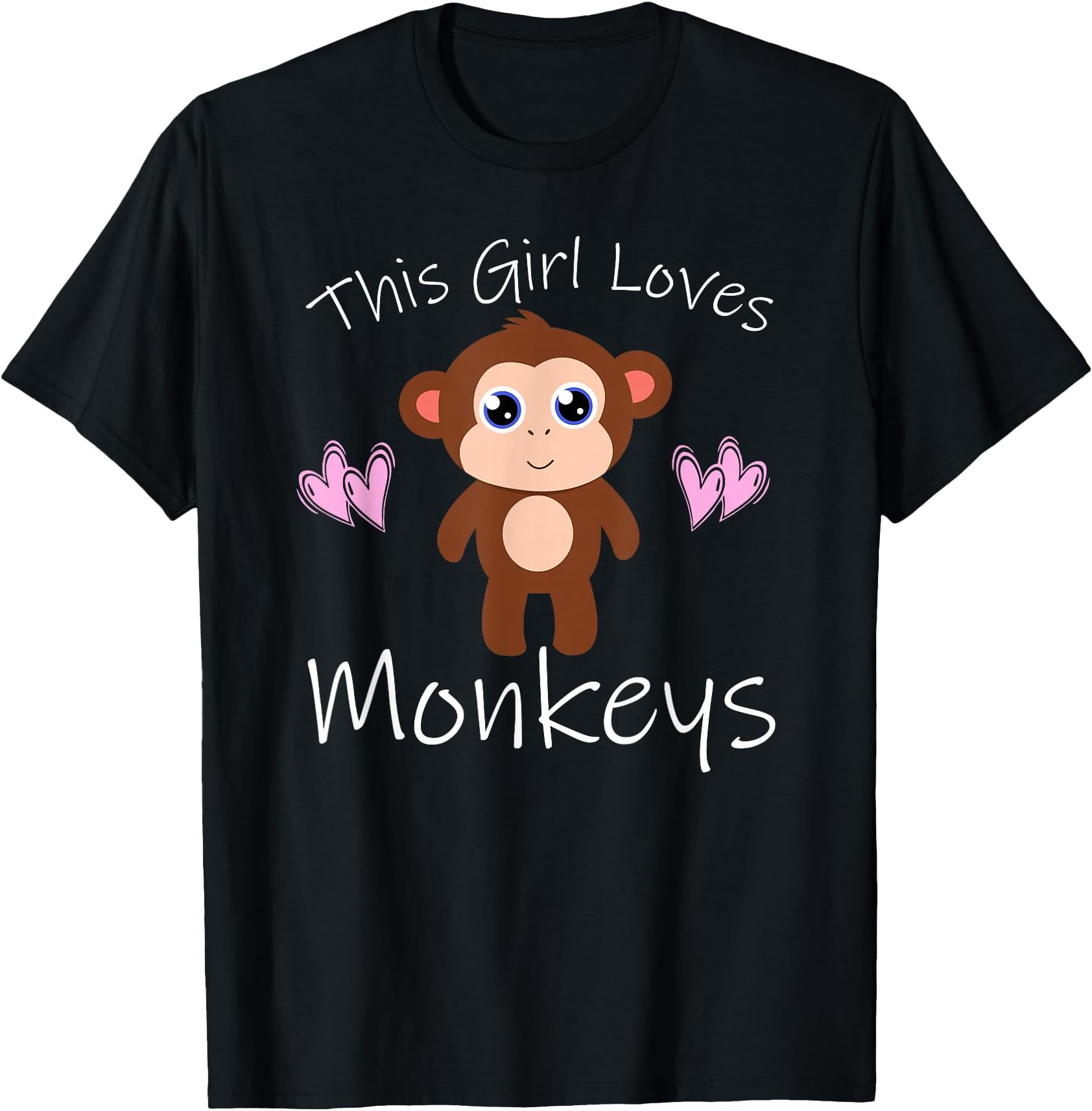 Monkey T-Shirt This Girl Loves Monkeys Cute Kids Mom Gift T-Shirt