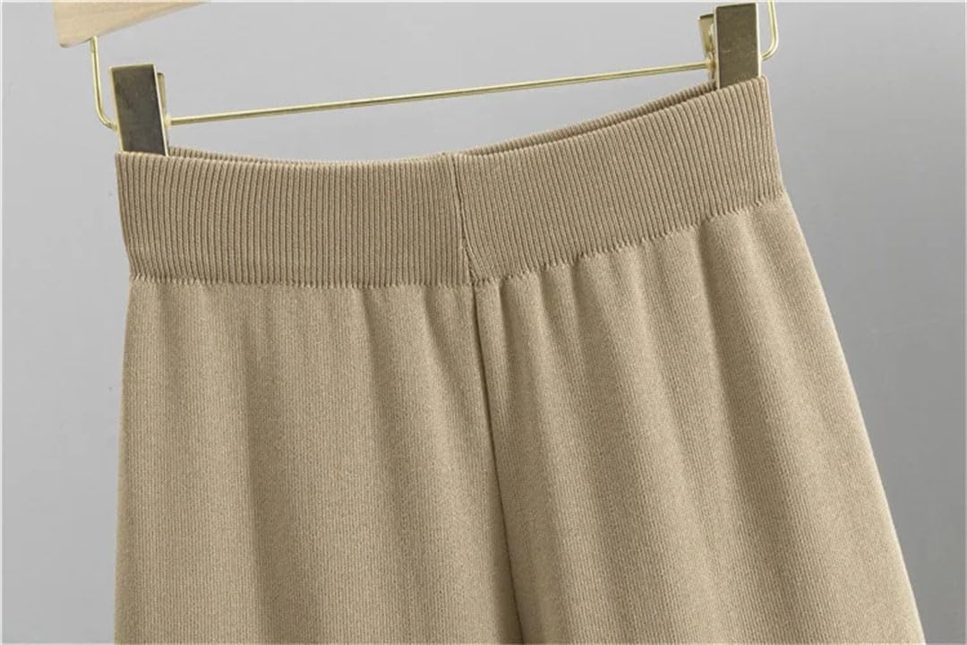 Set maglione lavorato a maglia da donna grandi bottoni dorati con scollo a V cardigan cappotti Conjunto a vita alta larghi pantaloni a gamba larga abiti