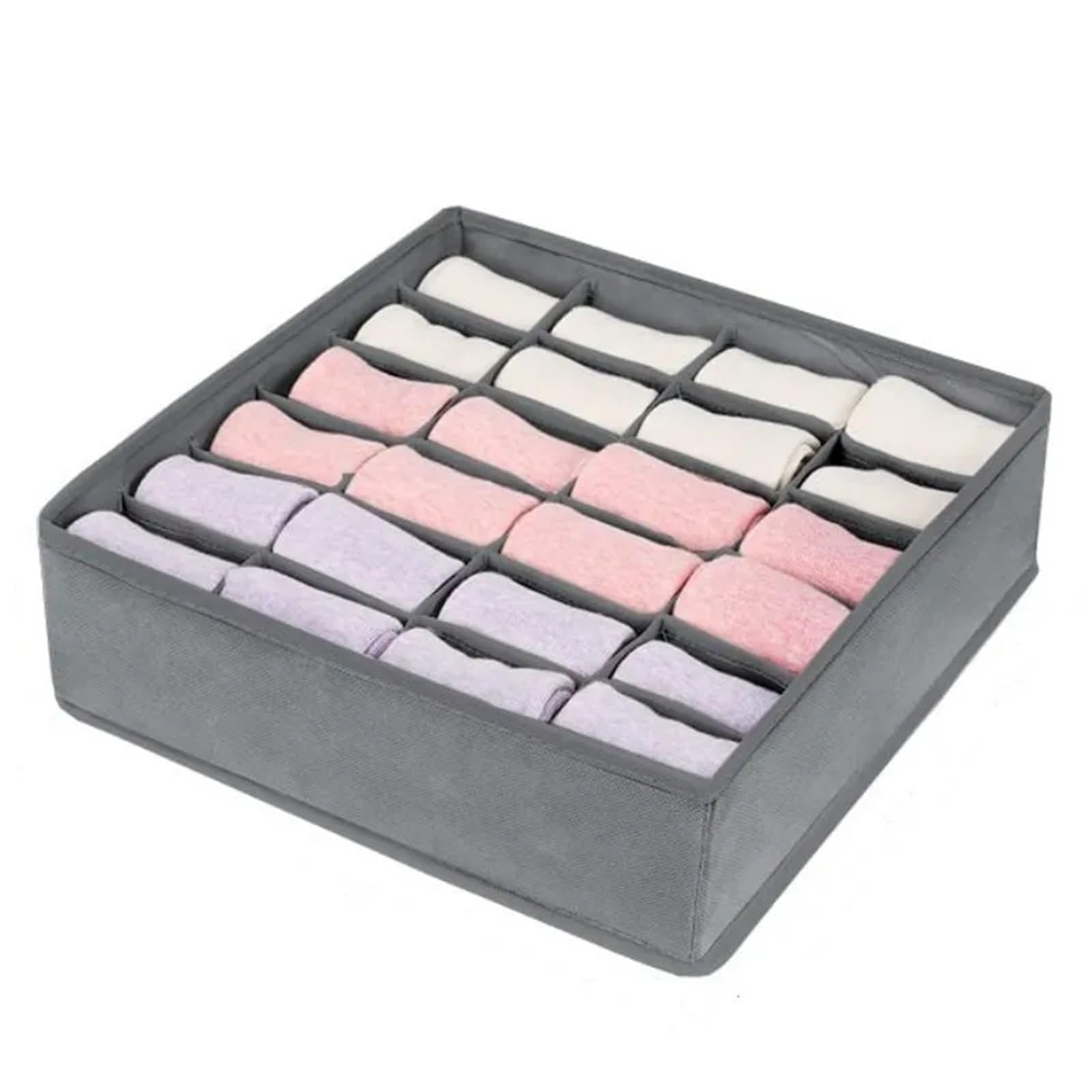 YDYAENIO Underwear Drawer Organiser Underwear Bra Socks Storage Box Clothes Organizer Cabinet Drawer underwear organiser boxes for wardrobes(Grey 24 grids)