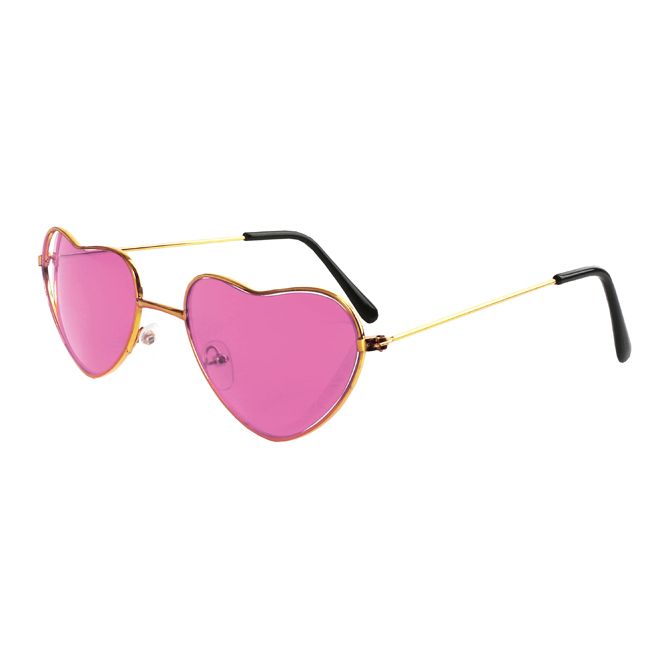Occhiali a Cuore,2 PCS Hippie Occhiali Hippy Occhiali con Montatura in Metallo Occhiali da Sole Forma di Cuore Retrò Occhiali per Donna Rragazze Festival Anni 60s 70s Accessorio Travestimenti