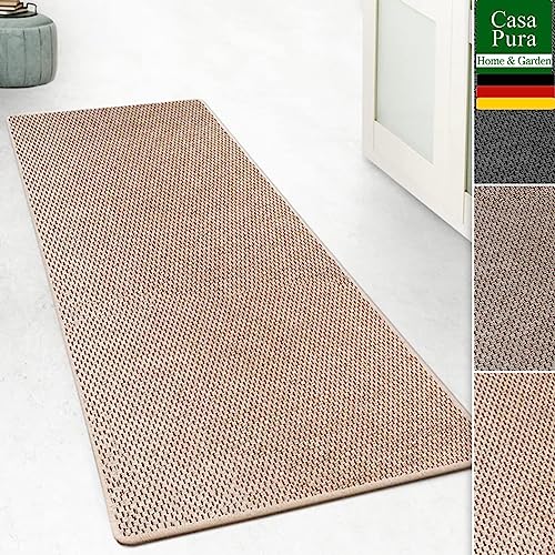 casa pura Teppich Läufer für Küche, Flur & Wohnraum - Teppichläufer auf Maß in Sisal Optik - Meterware - Flurteppich - Küchenläufer - Wohnzimmer Teppich (Kalkuta, Beige, 66x100cm (BxL)) casa pura Teppich Läufer für Küche, Flur & Wohnraum - Teppichläufer auf Maß in Sisal Optik - Meterware - Flurteppich - Küchenläufer - Wohnzimmer Teppich (Kalkuta, Beige, 66x100cm (BxL))