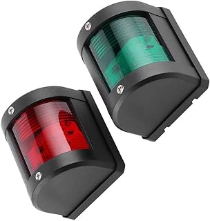 POFET 2 Luces de navegación para Barco, Luces de Anclaje para Barco Plegables,luz de señal Impermeable para Todo Tipo de Clima,Luces de Advertencia de navegación Rojas y Verdes de 360 Grados