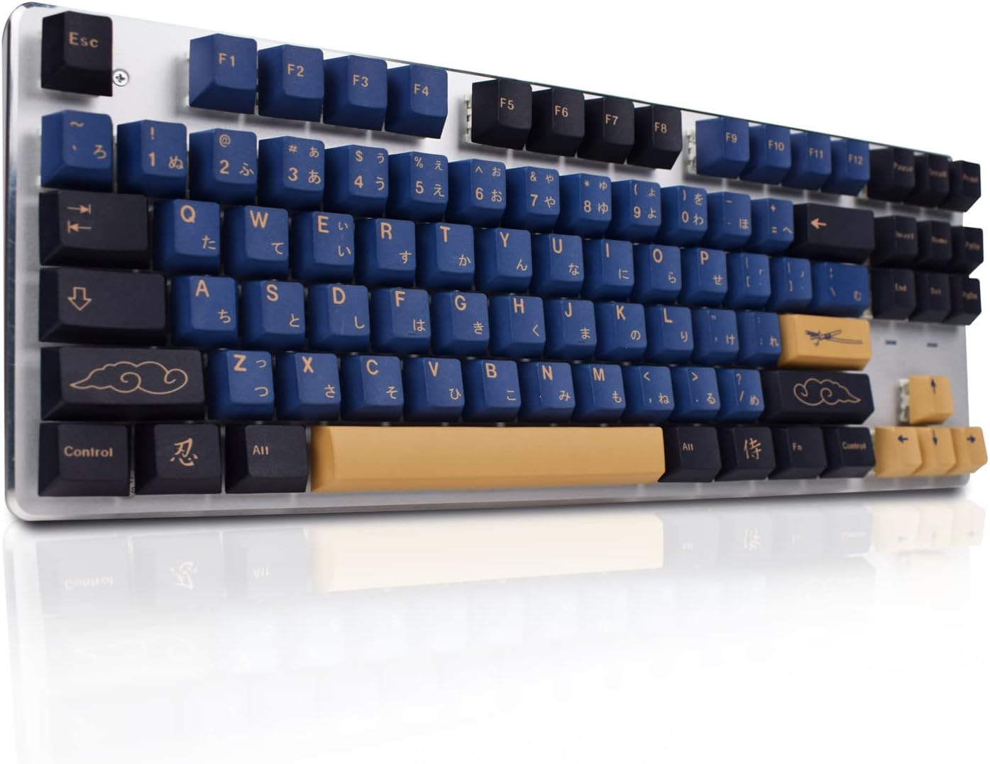 MOLGRIA Blue Samurai Keycaps, 129 Set PBT KeyCaps for Gaming Keyboard, Cherry Profile Dye Sublimation Custom Keycaps with Puller for Gateron Kailh Cherry MX Switch 104/87/71/61 60 Percent Keyboard