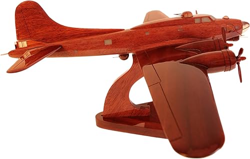 Miniatura 7 de Modelo de avión de escritorio de madera de caoba B17 Flying Fortress