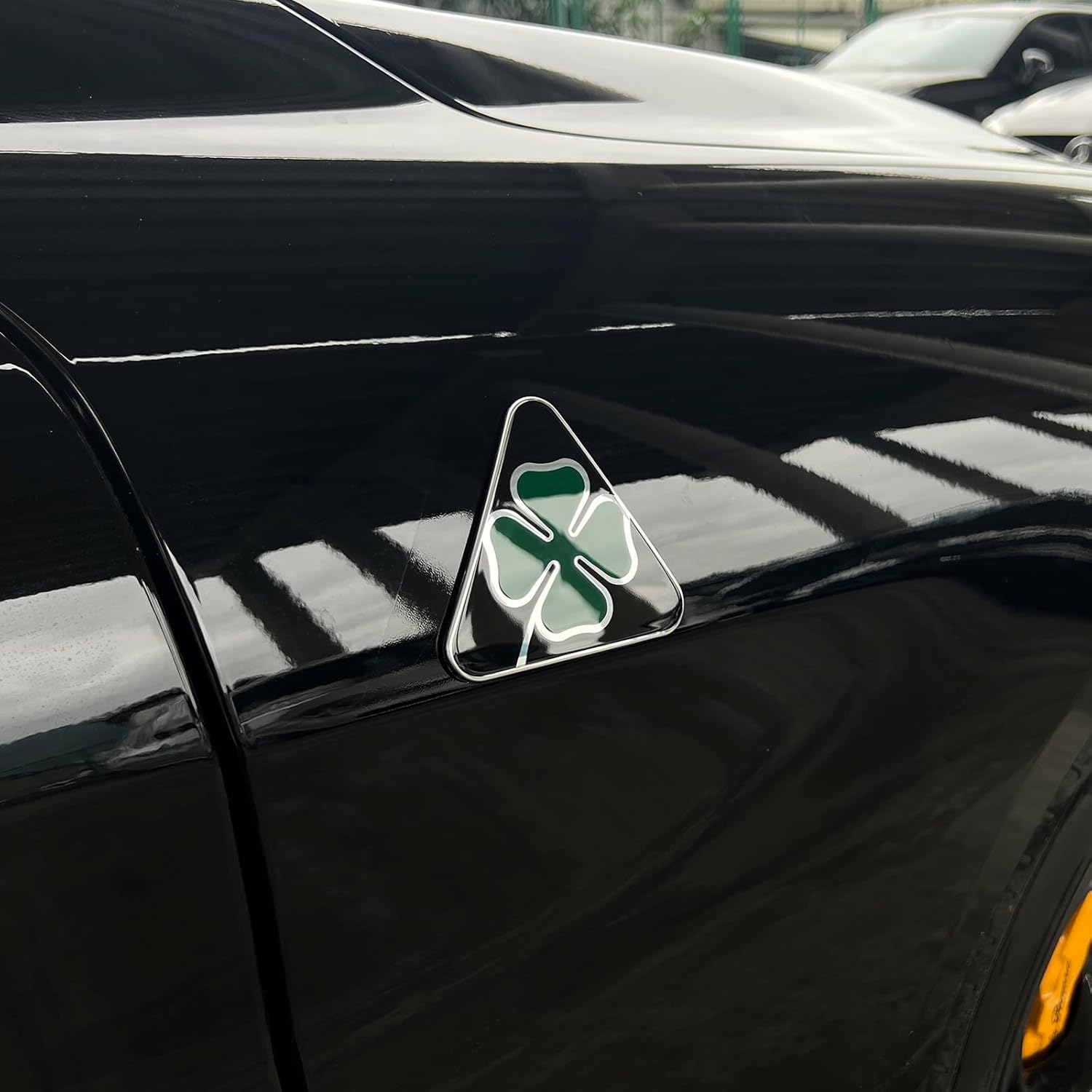 3D Black Quadrifoglio Super Sport Badge Decorative Sticker Compatible with Alfa Romeo Giulia Stelvio Tonale Giulietta 4c MiTo 159 147 159 Exterior Accessories