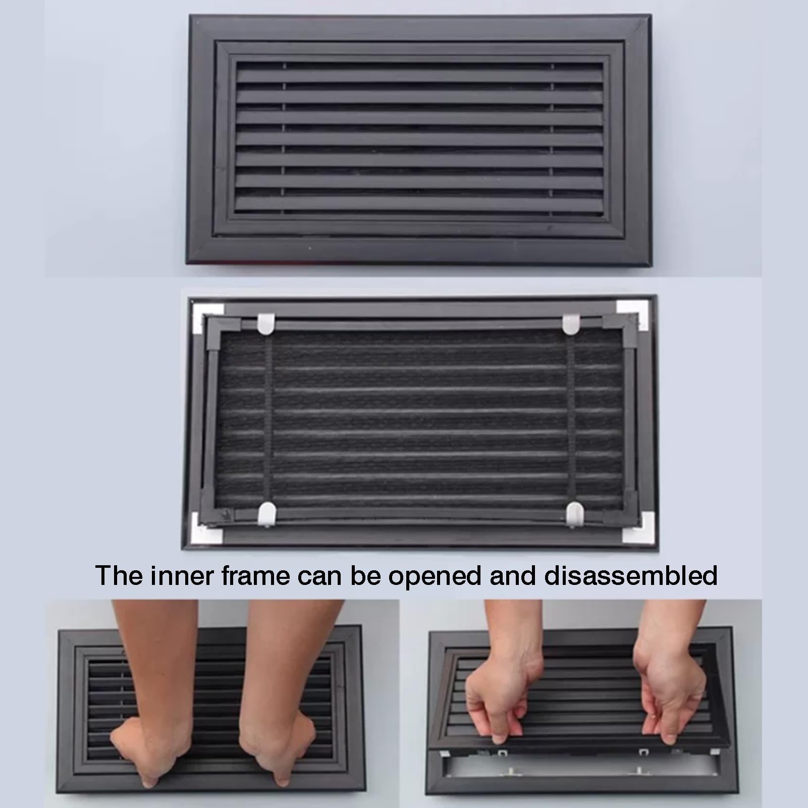 Panel De Acceso Con Ventilación, Rejilla Filtro Aire Retorno ABS | Con interruptor de botón y puerta extraíble, for armario utilitario, ático y garaje(600x400mm)