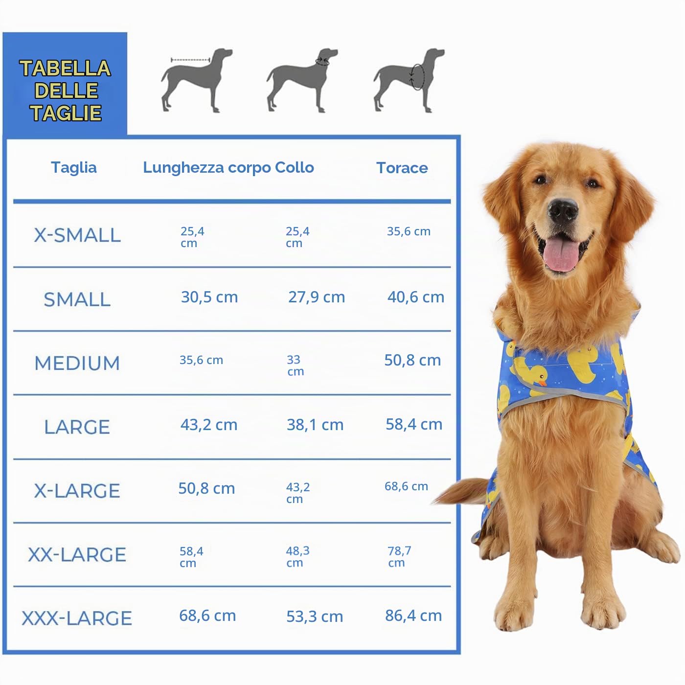 HDE Impermeabile reversibile per cani con cappuccio Slicker Poncho impermeabile per cani di taglia piccola, media e grande, anatre/giallo - 3XL