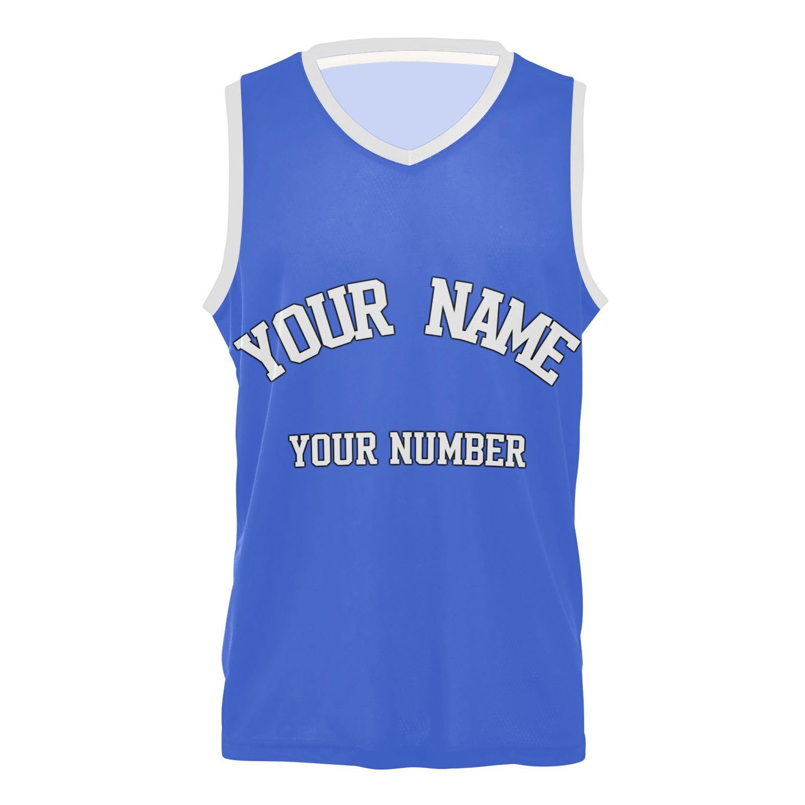 Personalized Your Basketball Jersey Sports Shirt Royal Blue V-Neck Jersey Shirts Name Printed Custom Team Name Number for Men Women