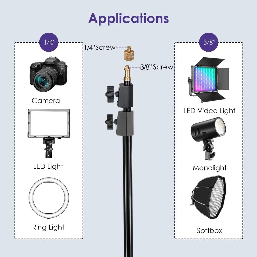 Impact Link Interlocking Air-Cushioned Light Stand (7.9') - Heavy Duty 3-Section Light Stand for Photography, 8.8 lb Capacity, 5/8" Baby Pin, 3/8"-16 Thread for Studio Lighting, LED, Ring Lights