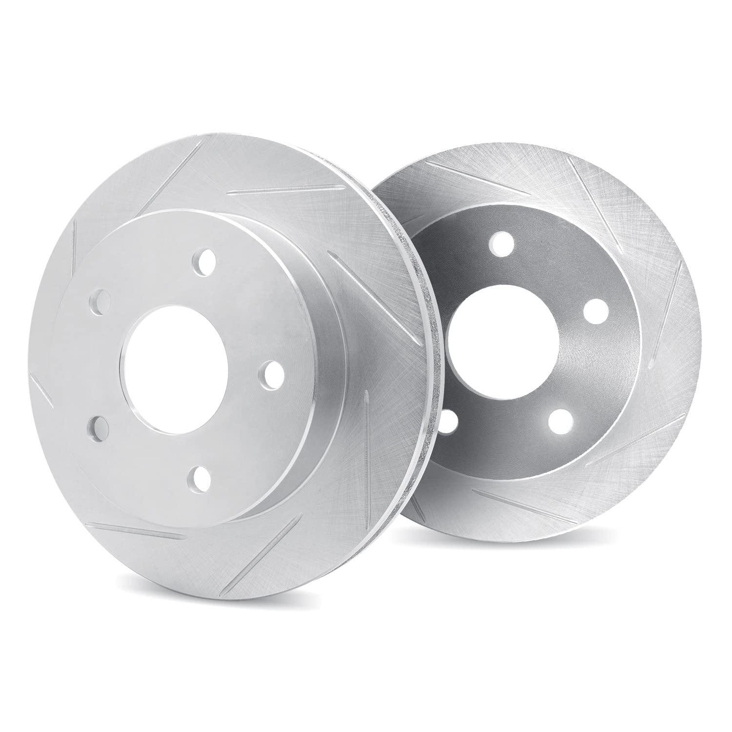 Dynamic Friction Company Front Brake Rotors Fits 2016-2018 Nissan NP300 | Slotted Silver Disc Brake Rotors