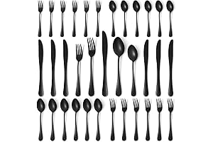 Sleek and Sophisticated 30-Piece Black Silverware Set for 6