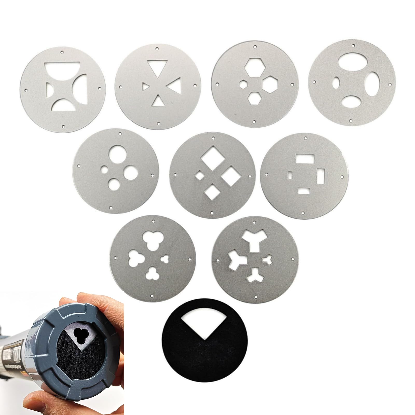 Griiyakii Clay extruder Tool,4 in 1 Extruser Die Set,10 Different Plates for Sculpting for Clay Gun Tools(Compatible with The Shimpo Handheld Extruder and The Griiyakii Clay extruder)