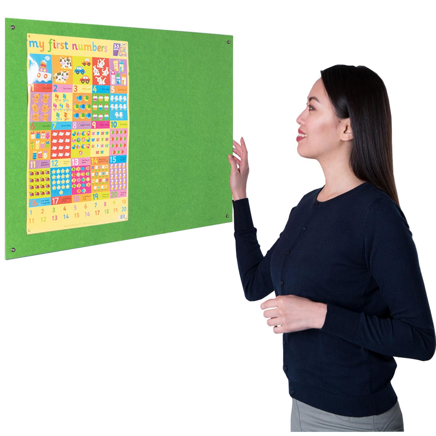 Wonderwall Fully Fire-Retardant Frameless Notice Board - 90 x 60cm with Fixings, Accepts pins & Staples,11 Colours to Choose from (Green) Idela for Office, Schools, Housing associations, Care Homes โ image 1