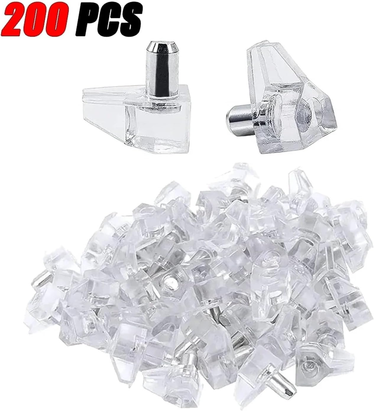 Cabinet Shelf Pegs, 50-500PCS Transparent Shelf Support Pegs Plastic Cabinet Pins for Storage Rack Fixed Christmas(200PCS)