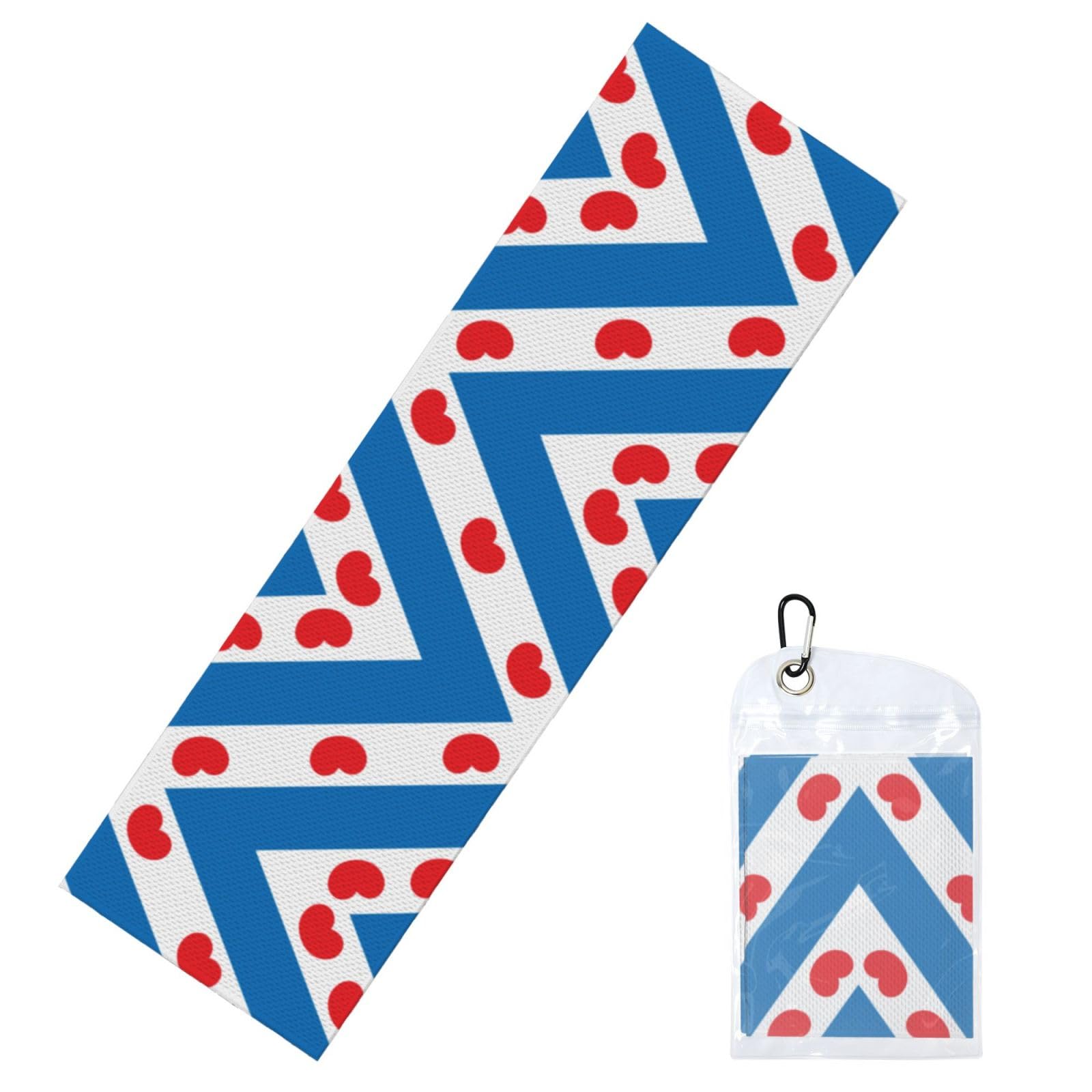 HGIUYDRD Frisian flag Print Cooling Sports Towel with PVC Carry Bag for Gym, Beach, Golf and World Cup Events
