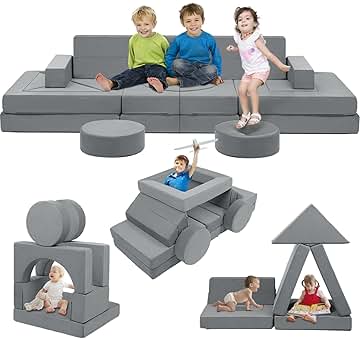 22Pcs Modular Kids Play Couch - Kids Couch for Playroom Bedroom Living Rooms Toddler Sofa for Inspiring Child Creativity,Children Convertible Foam Sofa