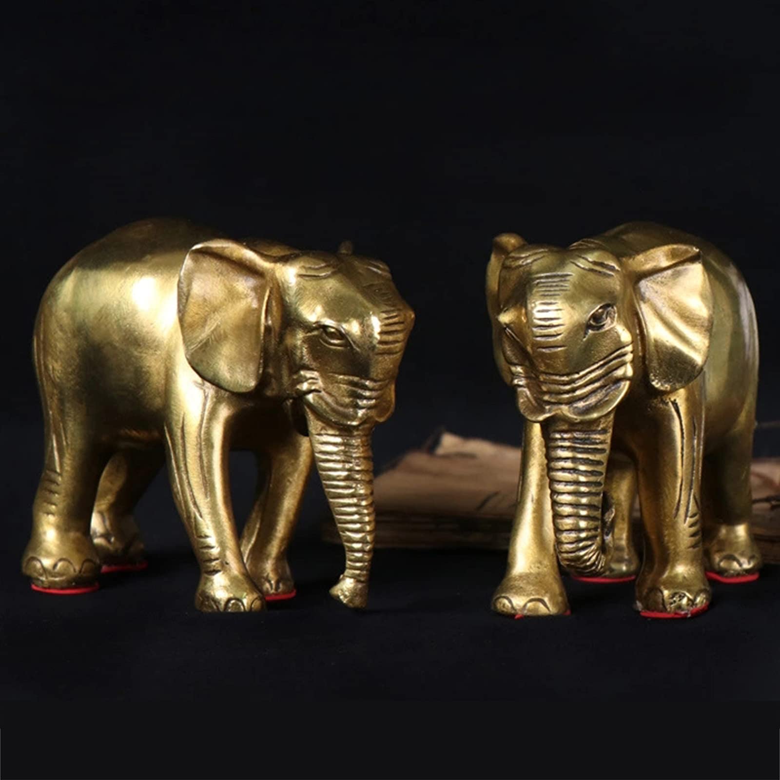 Figurilla Coleccionable Escultura Decoración Estatua Riqueza Luck,Estatua del Elefante Elefante De Bronce Elefante De Feng Shui Bronce Artesanía Decoración Accesorios para El Hogar-B 4.4 años