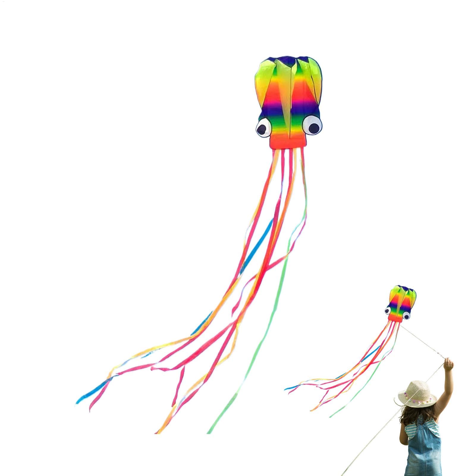 Oprogramowanie ośmiornica latawców, latawiec Octopus Rainbow, Ogromny miękki latawiec ośmiornicy z długimi ogonami, Przenośne składane plażowe gry rodzinne dla dzieci, chłopców, dzieci, dziewcząt