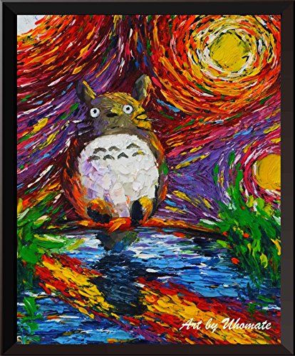 Uhomate Cartoon Inspired Wall Decor Vincent Van Gogh Starry Night Posters Home Canvas Wall Art Baby Gift Nursery Decor Living Room Wall Decor A047 (24X30)