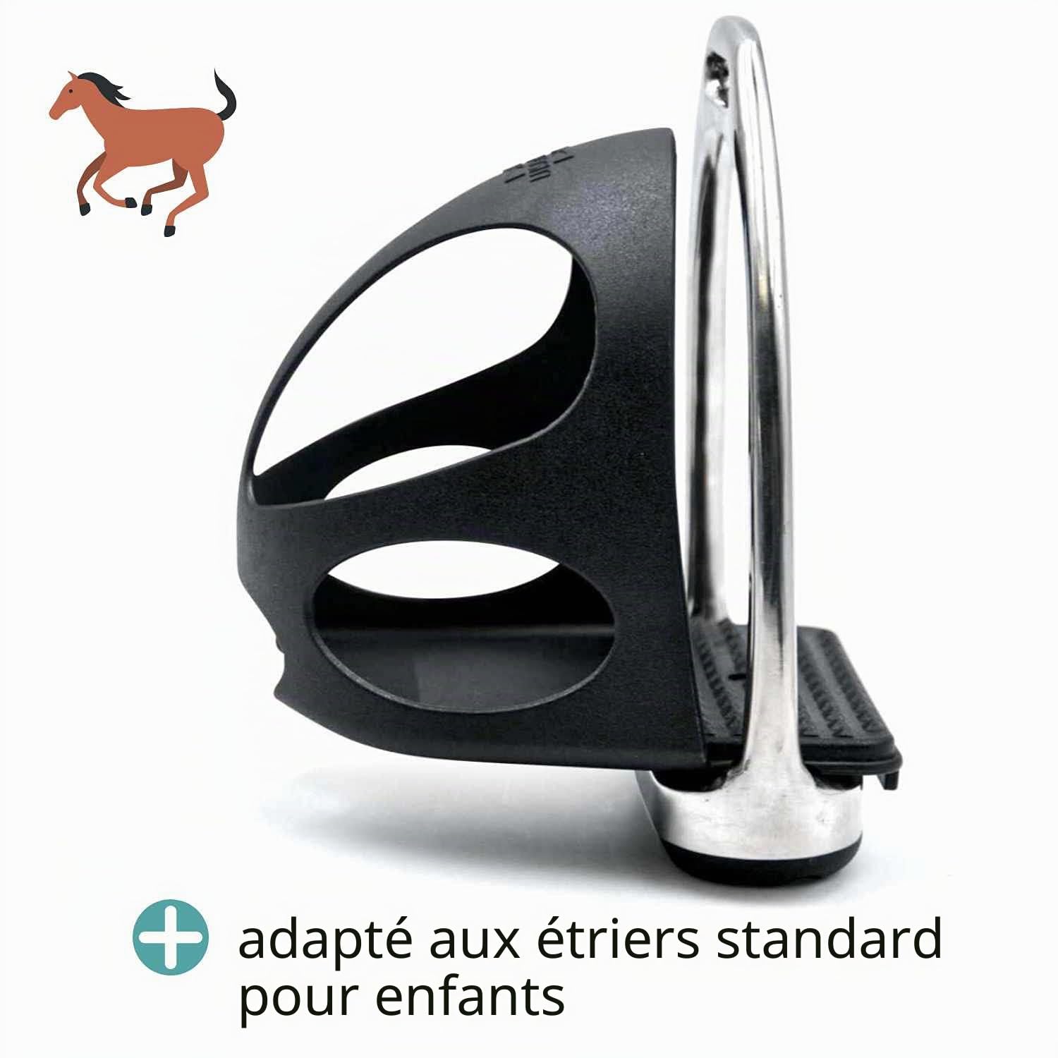 Tapis de Étrier avec durchrutschschutz 1 Paire = 2 pièces | durchrutschschutz Étrier pour enfants Noir Tapis de sécurité Étrier avec capuchon