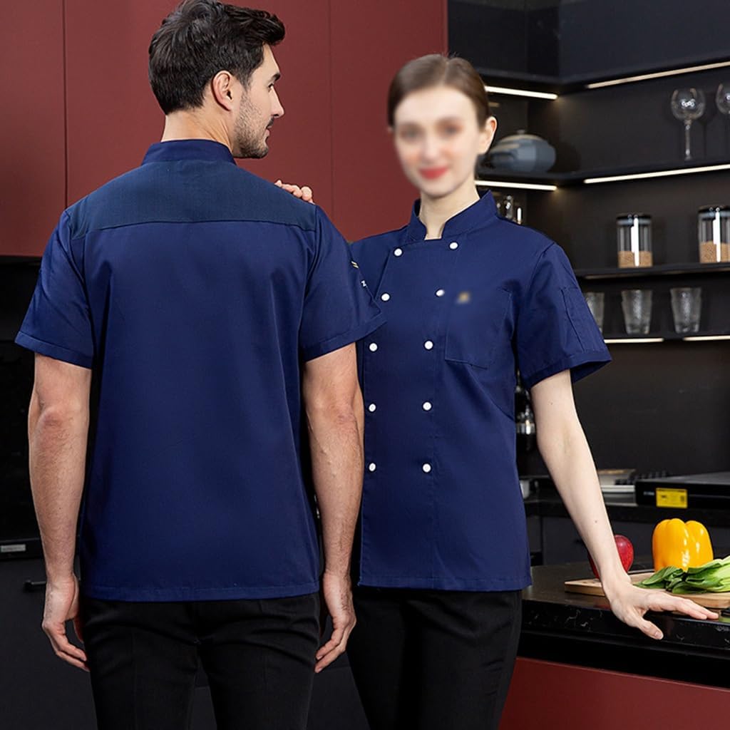Kitchen Cook Shirt Long/Short Sleeve Unisex Chef Jacket Double-Breasted Classic Coat Restaurant Kitchen Uniform