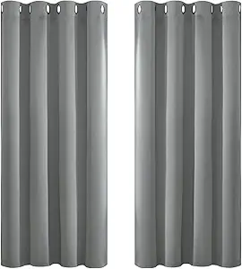 Yakamok Dove Grey Room Darking for Livingroom Dining Room Darkening Thermal Insulated Bay Window Hotel Modern Elegant Black Out Sunblock Curtins/Bedroom, 52 x 45 Inches, 2 Panel Sets