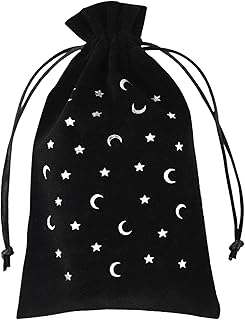 Xiaoling veludo para cartão tarô - armazenamento jogos tabuleiro para dados cartas, adivinhação estrela e lua, tarô para joias com cordão, acessórios tarô para viagem