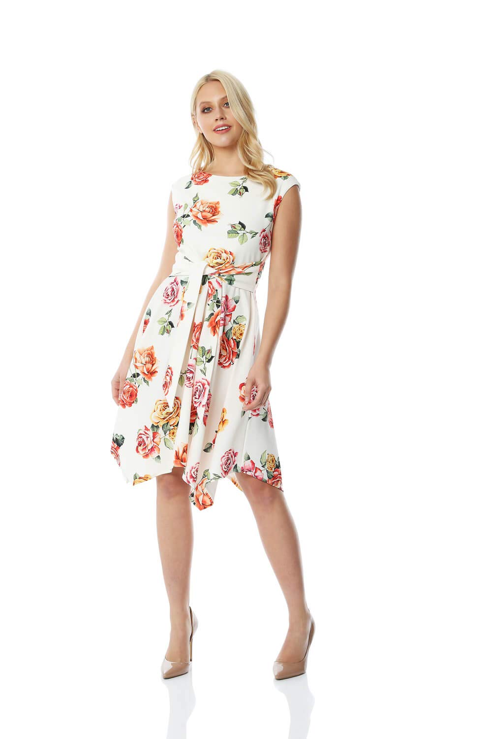 Roman Originals Women Swing Skater Dress Ladies Floral Print Fit