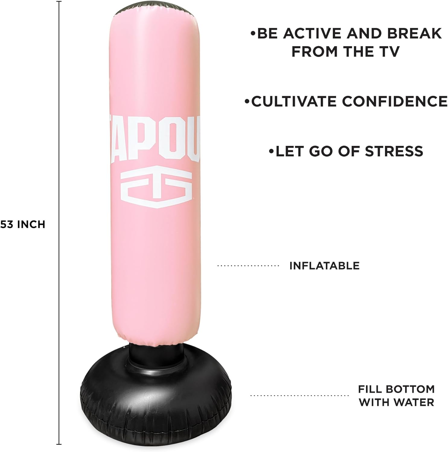 TAPOUT Kids Blue Boxing Kit: 8 oz Gloves, Inflatable Punching Bag with Pump, Mesh Carrying Bag Included