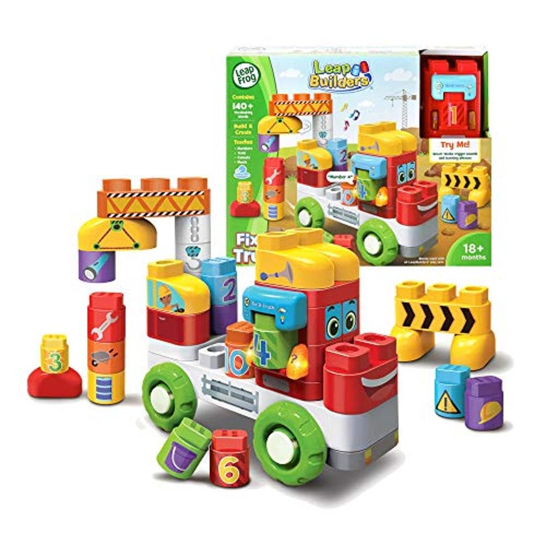 LeapFrog Construct-a-Truck Learning Toy, Multi-Color, Fun Interactive Toy, Encourages Building Skills and Creativity, Perfect for Toddlers Aged 1–5 Years